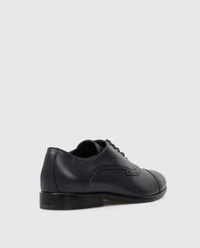 Stefano Ricci Children's dark blue leather oxford shoes YR59CG8104VS