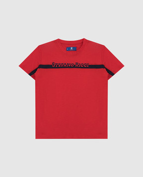 Stefano Ricci Children's red T-shirt with logo embroidery YNH0200270803