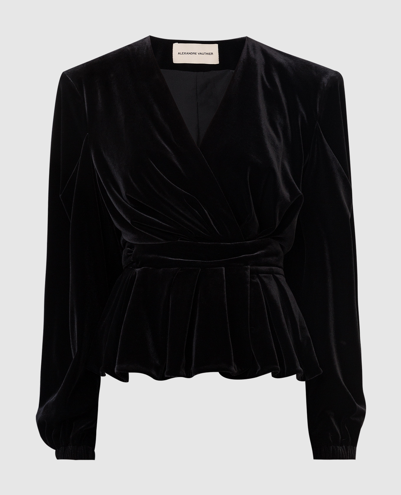 

Velor wrap jacket with peplum ALEXANDRE VAUTHIER, Черный