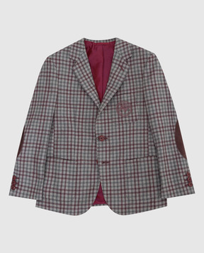 Stefano Ricci Checked wool jacket for children Y1RF7323R1W0011E