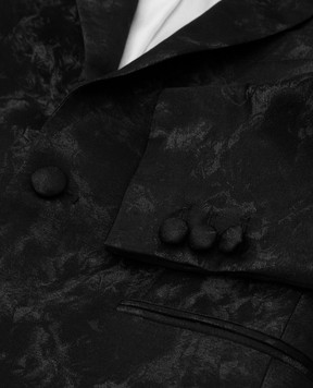 Stefano Ricci Children's black patterned silk jacket Y1RF372000HC4066