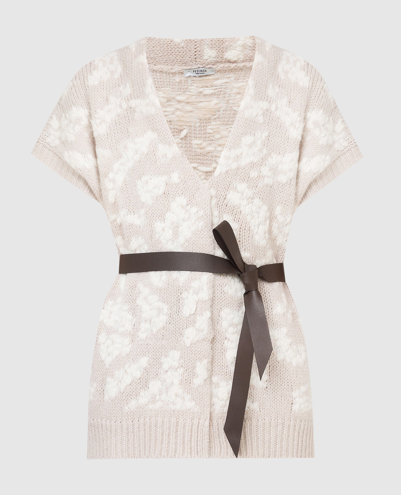 

Patterned wool, silk and cashmere vest Peserico, Beige