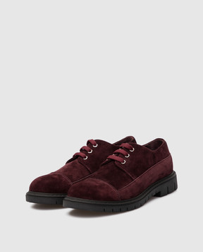 Stefano Ricci Kids Burgundy Suede Derbies YRU11G872SD