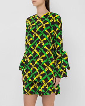 Bottega Veneta Patterned blouse with tie sleeves 651003V0G60