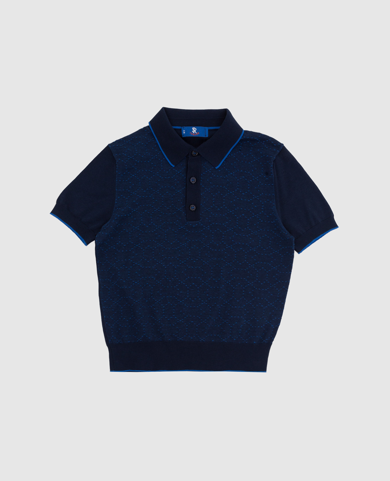 

Children's dark blue polo with a pattern Stefano Ricci