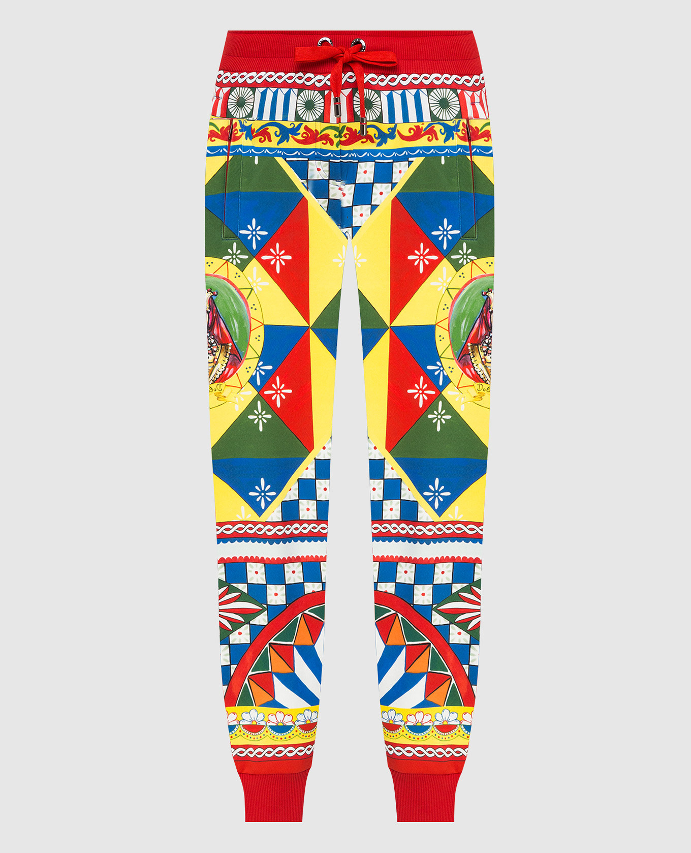 Sweatpants in siciliano caretto print dolce&gabbana
