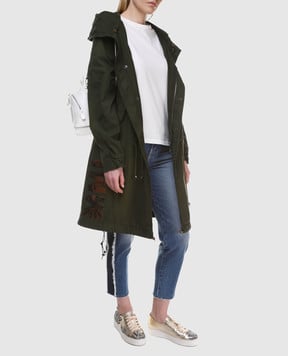 Mr&Mrs Italy Green parka with back print PKB478SE