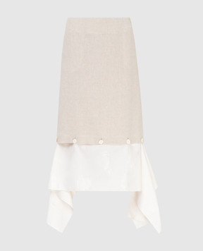 Lanvin Beige linen skirt RWST428T4342
