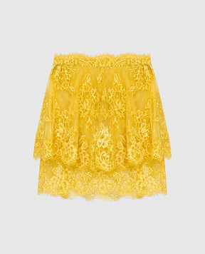 Ermanno Scervino Yellow fishnet mini skirt D392O327OJI