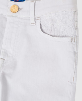 Stefano Ricci Children's light gray jeans with embroidery YST82000101299