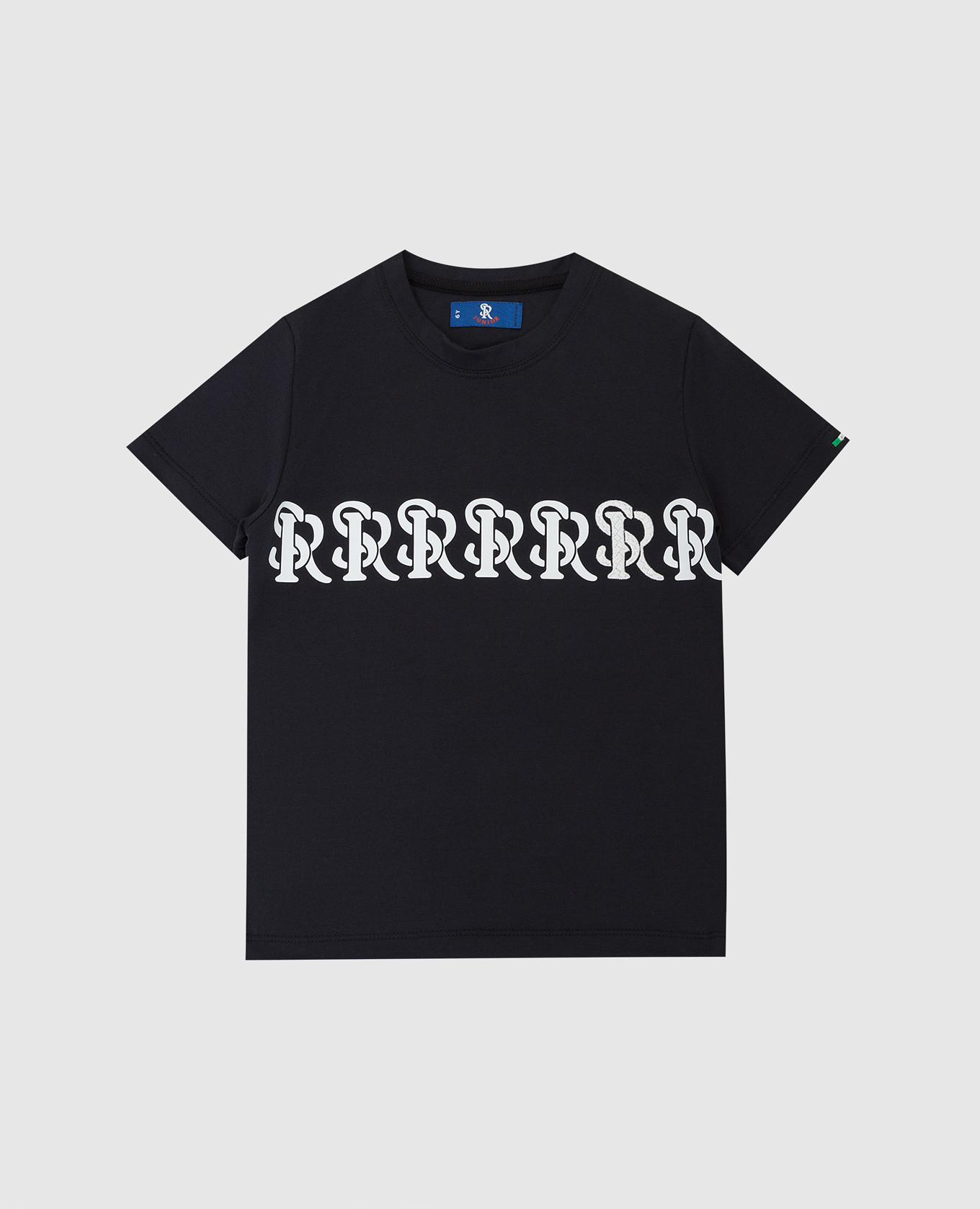 Children's navy blue t-shirt with logo monogram stefano ricci