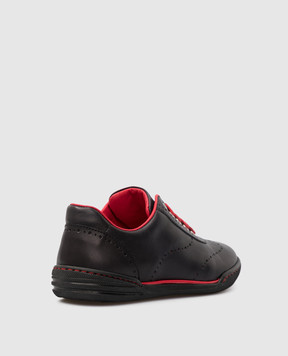 Stefano Ricci Children's dark blue leather sneakers YRU02G8005VBVVTS