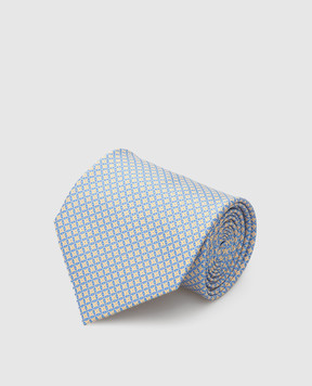 Stefano Ricci Patterned blue silk tie CH31051