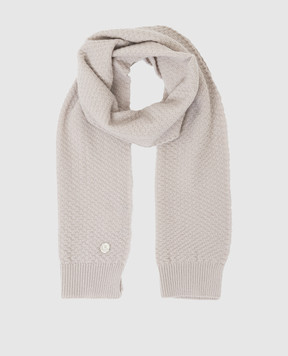Stefano Ricci Children's light beige cashmere patterned scarf K808002SCIY16482