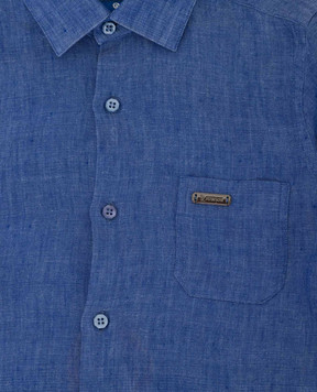 Stefano Ricci Children's blue linen shirt YC003550L1677