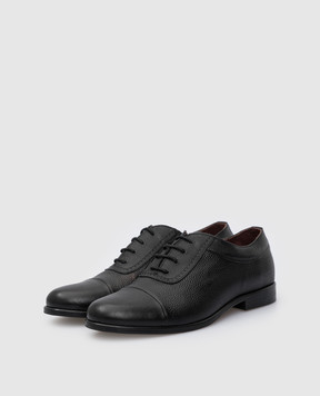 Stefano Ricci Children's black leather oxford shoes YR59CG8040RPRG