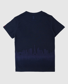 Stefano Ricci Children's dark blue t-shirt with embroidery YNH84001PS803
