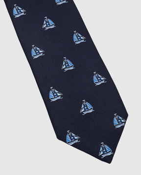 Stefano Ricci Children's blue patterned silk tie YCHNG600st