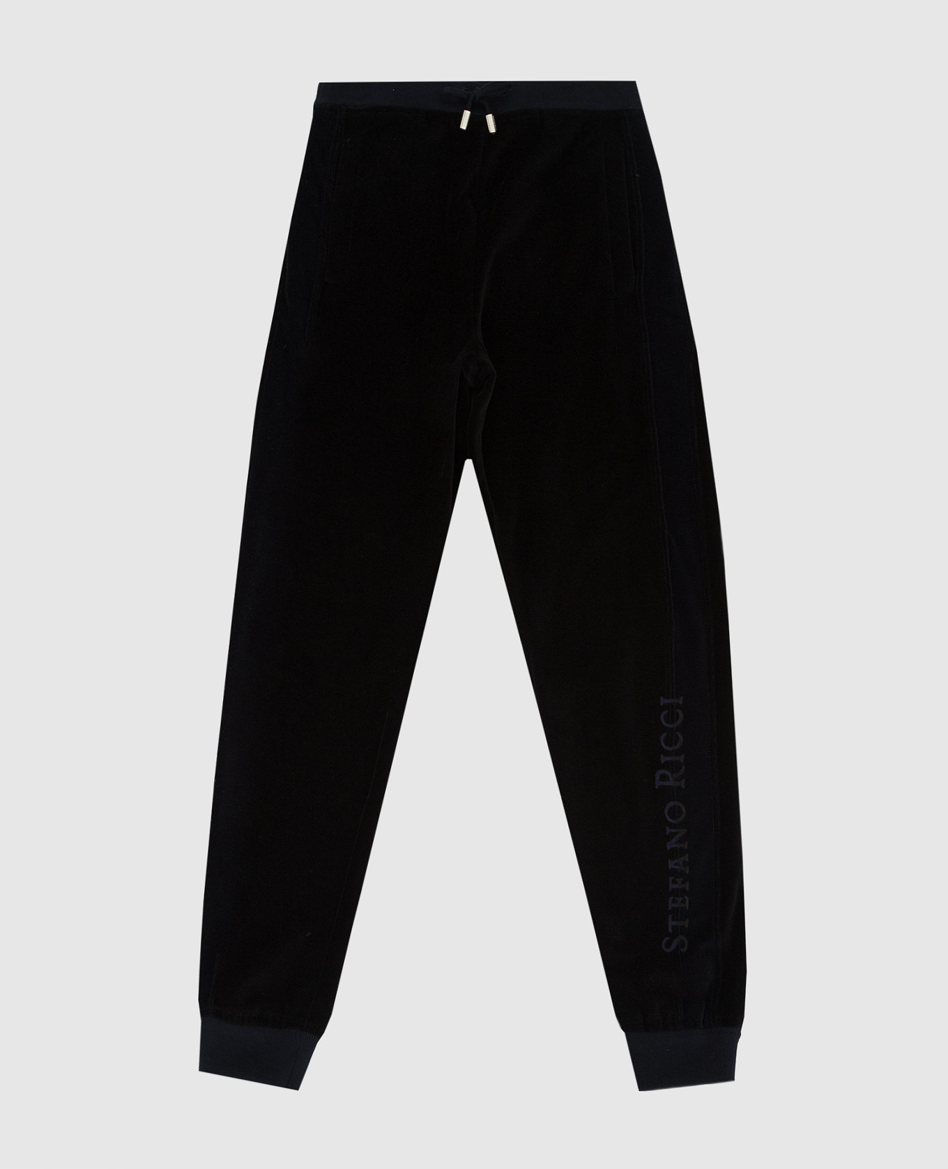 Kids velor joggers with logo embroidery stefano ricci