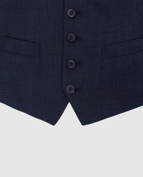 Stefano Ricci Children's navy blue wool, silk and linen vest Y1E0100000WKL05B