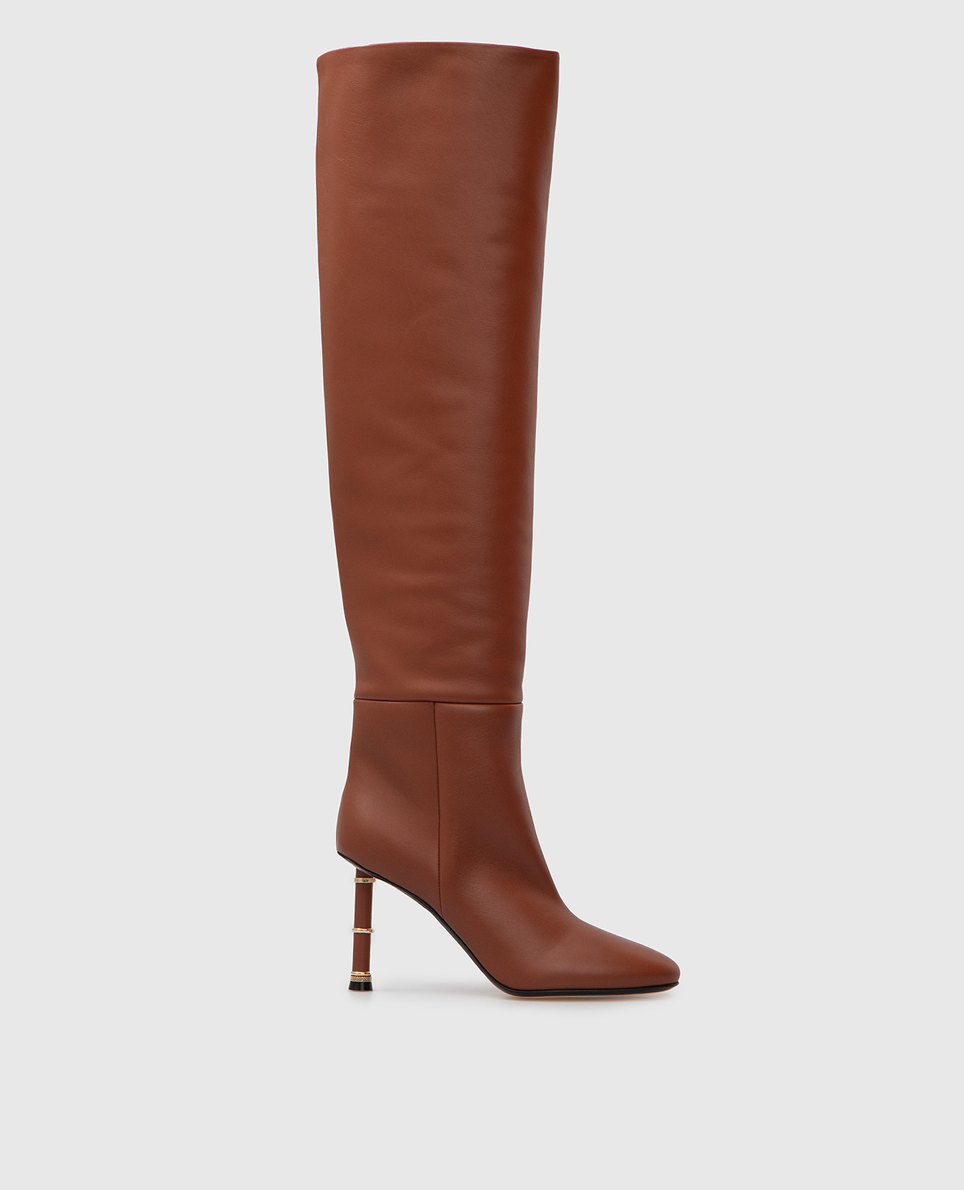 

Nina brown leather over the knee boots Alevi Milano