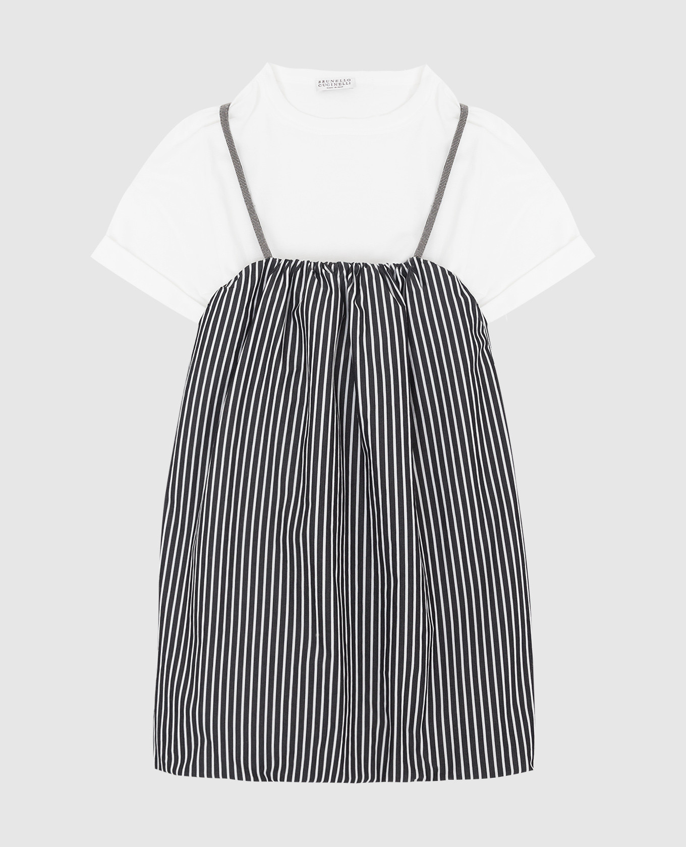 Children's striped top with t-shirt brunello cucinelli