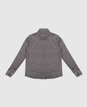 Stefano Ricci Striped linen and silk children's shirt YJ003575BG0011