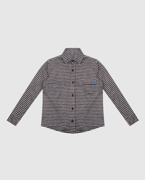 Stefano Ricci Striped linen and silk children's shirt YJ003575BG0011