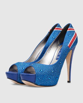 Gina Blue shoes with crystals 4746