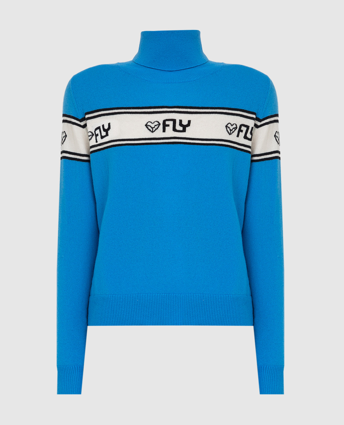

Light blue cashmere golf with logo pattern Be Florence