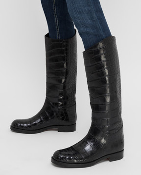 Santoni Black leather boots WCCA52151