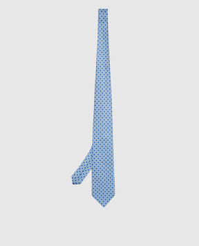 Stefano Ricci Blue silk tie in a geometric pattern CH31056