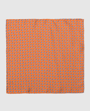 Stefano Ricci Children's orange silk set of patterned tie and shawl YDHNG300