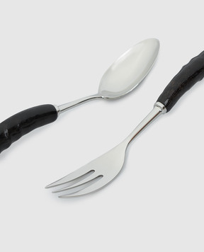 Lorenzi MIlano Oryx horn serving cutlery set 701611
