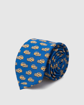 Stefano Ricci Children's blue silk set of patterned tie and shawl YDHNG400