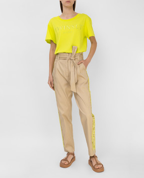 Twinset Beige trousers with stripes 211TT2082