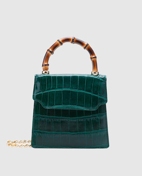 Bochicchio Green leather bag CROCOCLUTCH3