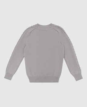 Stefano Ricci Children's light gray cashmere sweater with a pattern YAK6S05G01F6SA04