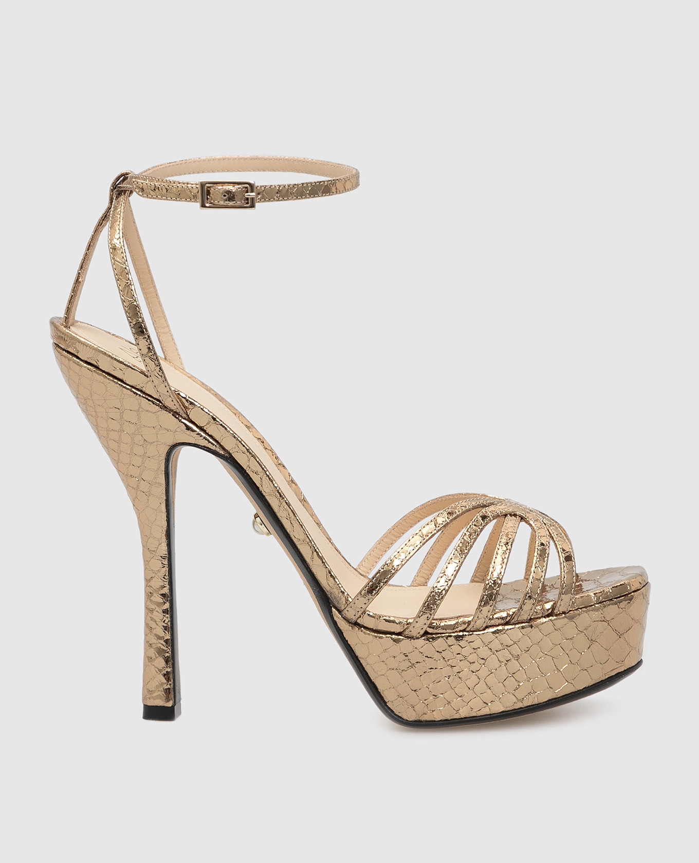 

Gold-tone leather sandals Alevi Milano, Золотистый