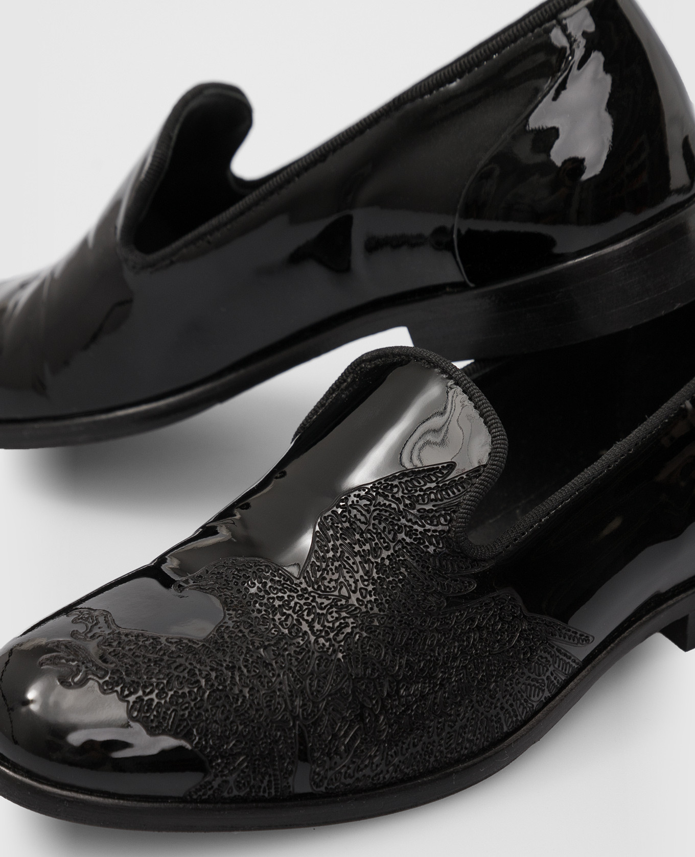 

Children's leather slippers with logo Stefano Ricci, Black