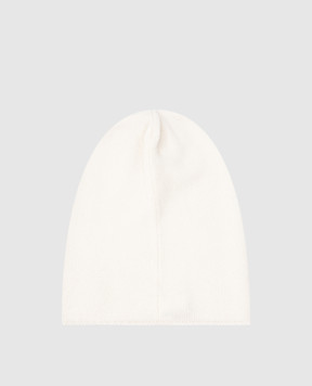 Stefano Ricci Children's light beige cashmere hat with emblem YAK6S10CUFF6SA04