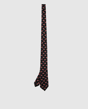 Stefano Ricci Children's black silk set of patterned tie and shawl YDHNG700