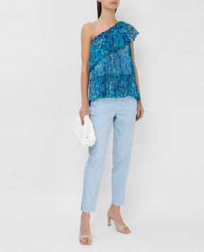 Twinset One-shoulder top with floral print and ruffles 211TT2444