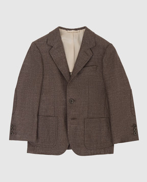 Stefano Ricci Children's brown wool and cashmere blazer Y1RSGD22T2HC3815