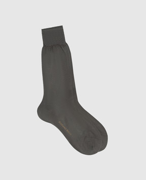 Stefano Ricci Gray ribbed socks C009UN0006C009UN