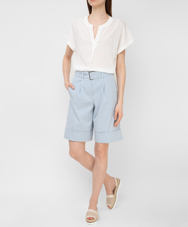 Peserico discount Blue bermuda shorts P04922A07619 shop