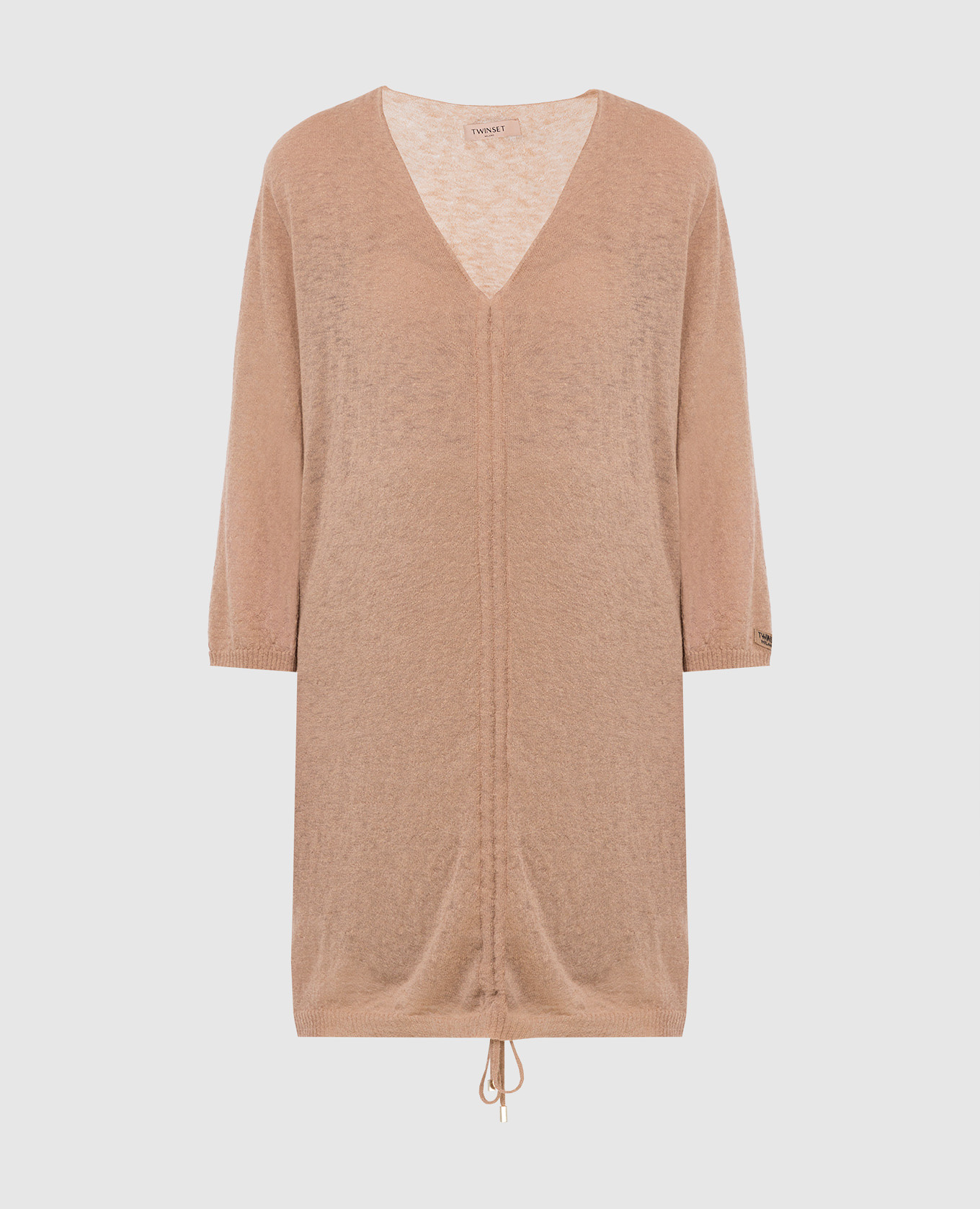 

Beige Draped Pullover Twinset