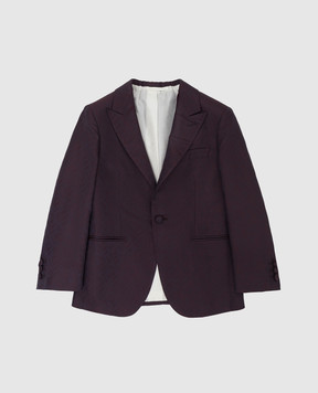 Stefano Ricci Children's purple patterned silk jacket Y1RF372000HC4073