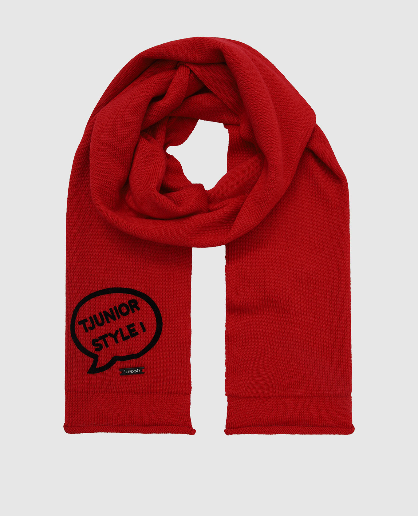 

Children's red wool scarf with print Il Trenino, Красный
