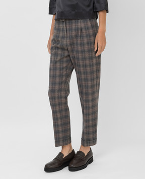 Peserico Checked wool trousers P04754A06518